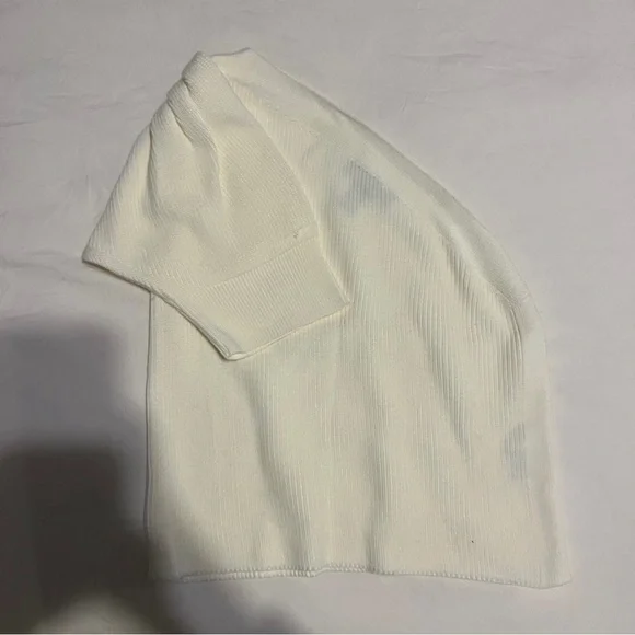 ASOS Cream Ribbed One-Shoulder Top - Picture 3 of 4